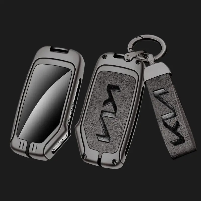 Leather Car Remote Key Case Cover for Kia Kn Sportage R Stinger Sorento Ceed Cerato Forte Niro Soul Telluride Gtline Accessories Key Fob Protector Car Key Accessory