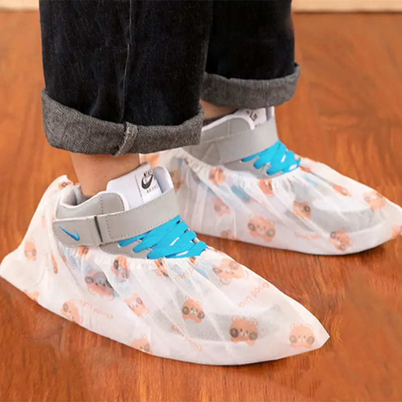 50Pcs Disposable Plastic Shoe Covers, Dirt-proof Dustproof Non-slip Shoe Booties, Household Indoor Shoe Protector for Home Office Construction