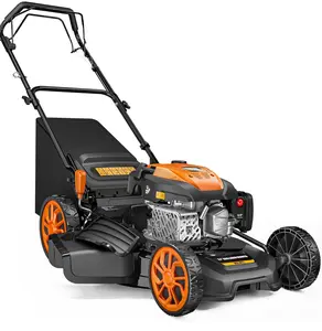 21" Self-Propelled Gas Lawn Mower, 170CC Engine, 3-in-1 Mulching, Bagging & Side Discharge, 7-Position Height Adjustment for Large Yards