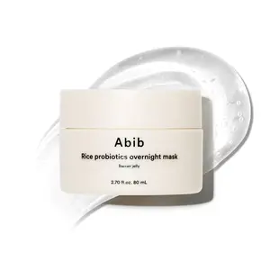 Abib Rice Probiotics Overnight Face Mask Barrier Jelly (2.7 fl oz) - Korean Unisex Dewy Fermented Additive-Free Anti-Dark-Spot Hydrating Hypoallergenic Anti-Aging Slugging Cream for All Skin Types, Korean Face Masks