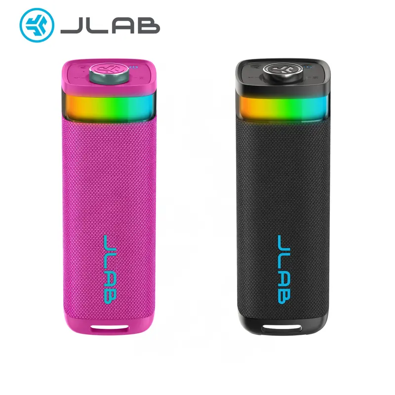 Stereo 2 Pack: JLab JBuds Party Portable Bluetooth Speaker with RGB Lighting, Left/Right Stereo Pairing