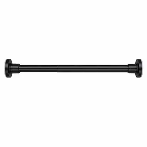 29-90 Inch Adjustable Shower Curtain Rod, Heavy Duty Spring Tension Rod No Drill, 1 Inch Diameter Telescopic Curtain Rod Non Slip Rust Resistant for Bathroom Window Closet, Black
