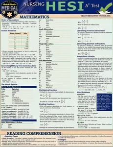 Nursing HESI Test A2: a QuickStudy Laminated Reference Guide (QuickStudy Medical)