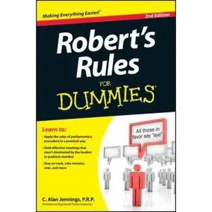 USED-Robert's Rules for Dummies + Website by C. Alan Jennings (Paperback)