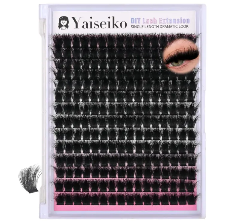 Lash Clusters 300D Thick Eyelash Clusters 12mm Wispy Individual Mega Volume Lashes D Curly Cluster Eyelash Extensions 224Pcs DIY Lash Extension at Home, by Yaiseiko