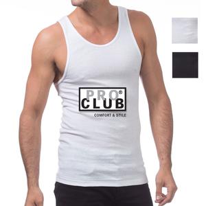 PROCLUB Men's 3 Pack Cotton Ribbed A-Shirts PRO CLUB A Shirt Underwear Tank Top Undershirts Ashirts A Shirts Casual Slim Fit Long Hip Hop Harem  (S to 5XL)