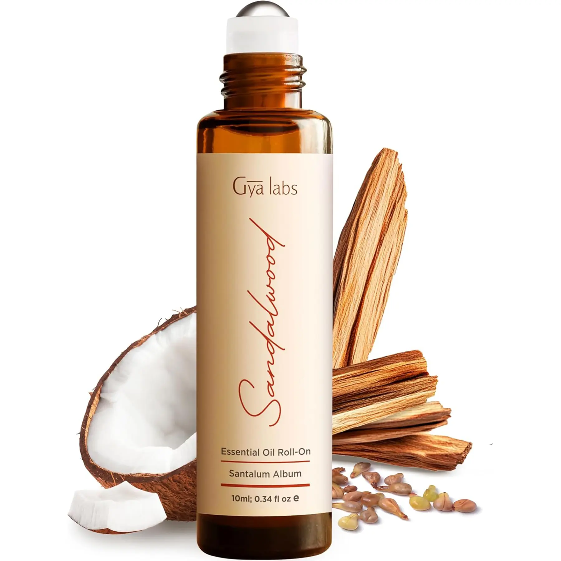Gya Labs Sandalwood Roll-On Perfume Oil for men, Natural Woody Fragrance, Alcohol-Free Travel Size, Gift, 0.34 fl oz (10 mL) mothersdaygift, tiktokshopstockup,Summervibes