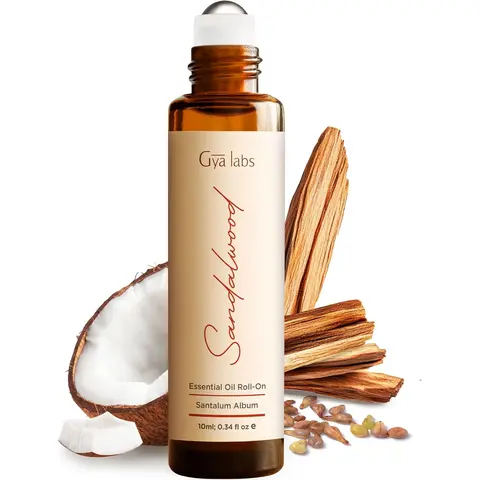 Gya Labs Sandalwood Roll-On Perfume Oil for men, Natural Woody Fragrance, Alcohol-Free Travel Size, Gift, 0.34 fl oz (10 mL) mothersdaygift, tiktokshopstockup,Summervibes
