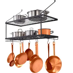 Father's Day Gift VEVOR Pot Rack Wall Mounted, 30 inch Pot and Pan Hanging Rack, Pot and Pan Hanger with 12 S Hooks, 55 lbs Loading Weight, Ideal for Pans, Utensils, Cookware in Kitchen
