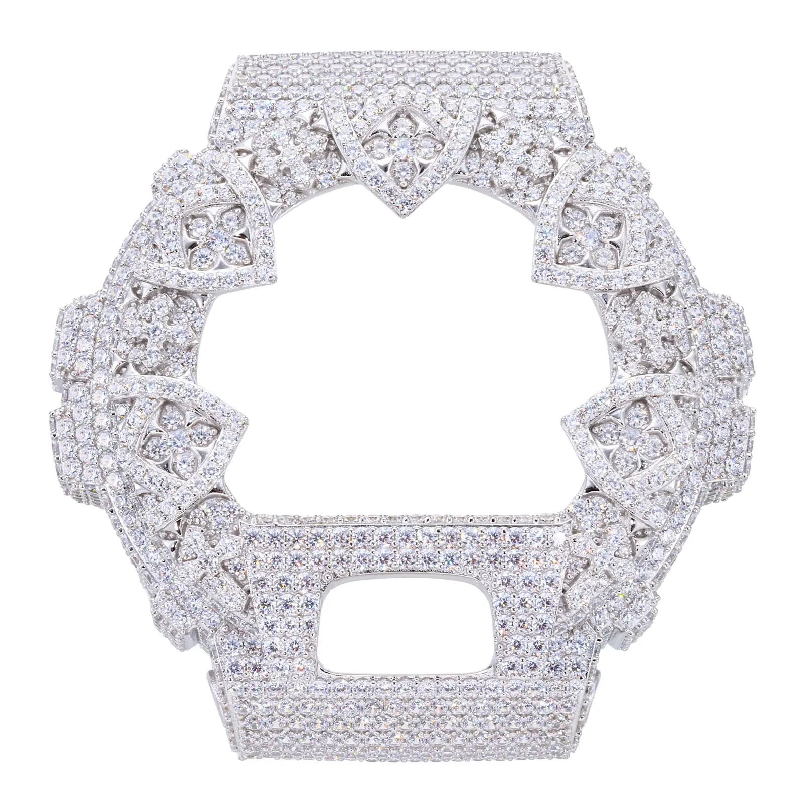 UCCIYO Watch Case CMW41 Copper Moissanite Iced Out Watch Bezel Case for DW6900 Women Men Hip Hop Jewelry Gift Valentines Day gift Covers Golden【#CMW41】