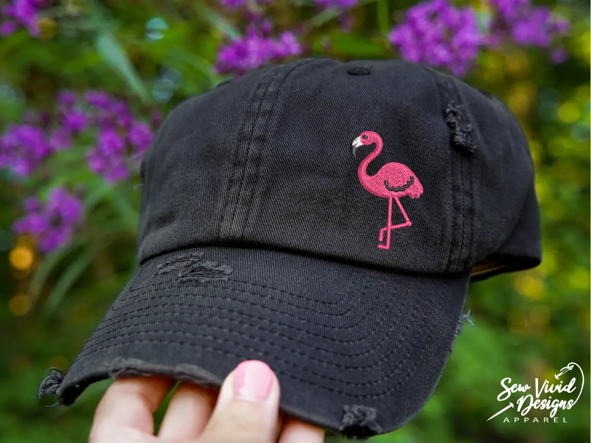 Flamingo Hat | Distressed Baseball Cap OR Ponytail Hat | Flamingo Gift | Flamingo Lover Gifts | Women's Custom Hats