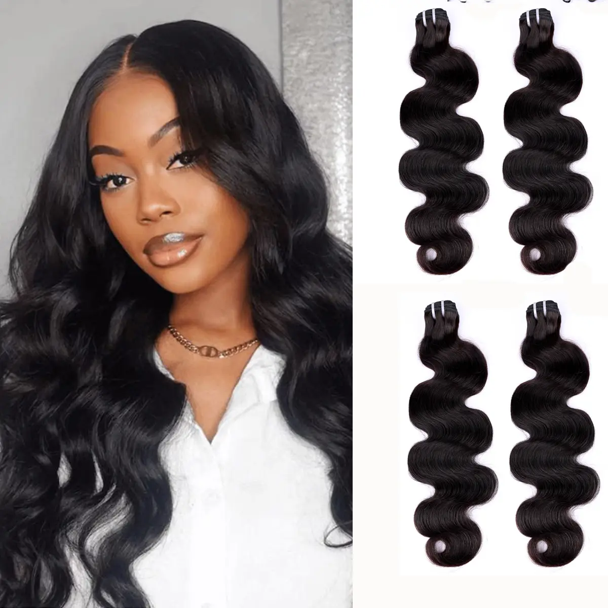 PerisModa 16A Body Wave Brazilian Human Hair Bundles, Unprocessed Weave for Black Women, Natural and Restylable, Multi-lengths 12-30 Inch, Wavy Strands, 16A Luxury Top Grade, Anti-Frizz, Long