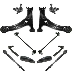 12 Piece Steering & Suspension Kit Control Arms Ball Joints Tie Rods End Links