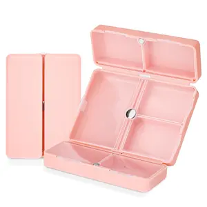 Portable Foldable Pill Organizer, Multi-Compartment Supplement Container