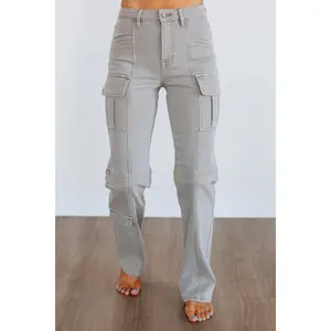 Tracey Hidden Cargo Jeans - Gravel