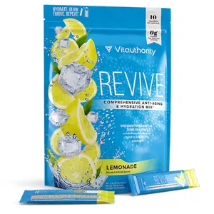 Vegan Collagen Powder for Women - Revive - Sugar Free Electrolytes Powder Packets with Plant Based Collagen Powder for Women - Water Hydration Packets with Vegan Hair Skin and Nails Vitamins Edible Supplement Fitness Healthcare Dietary Drink