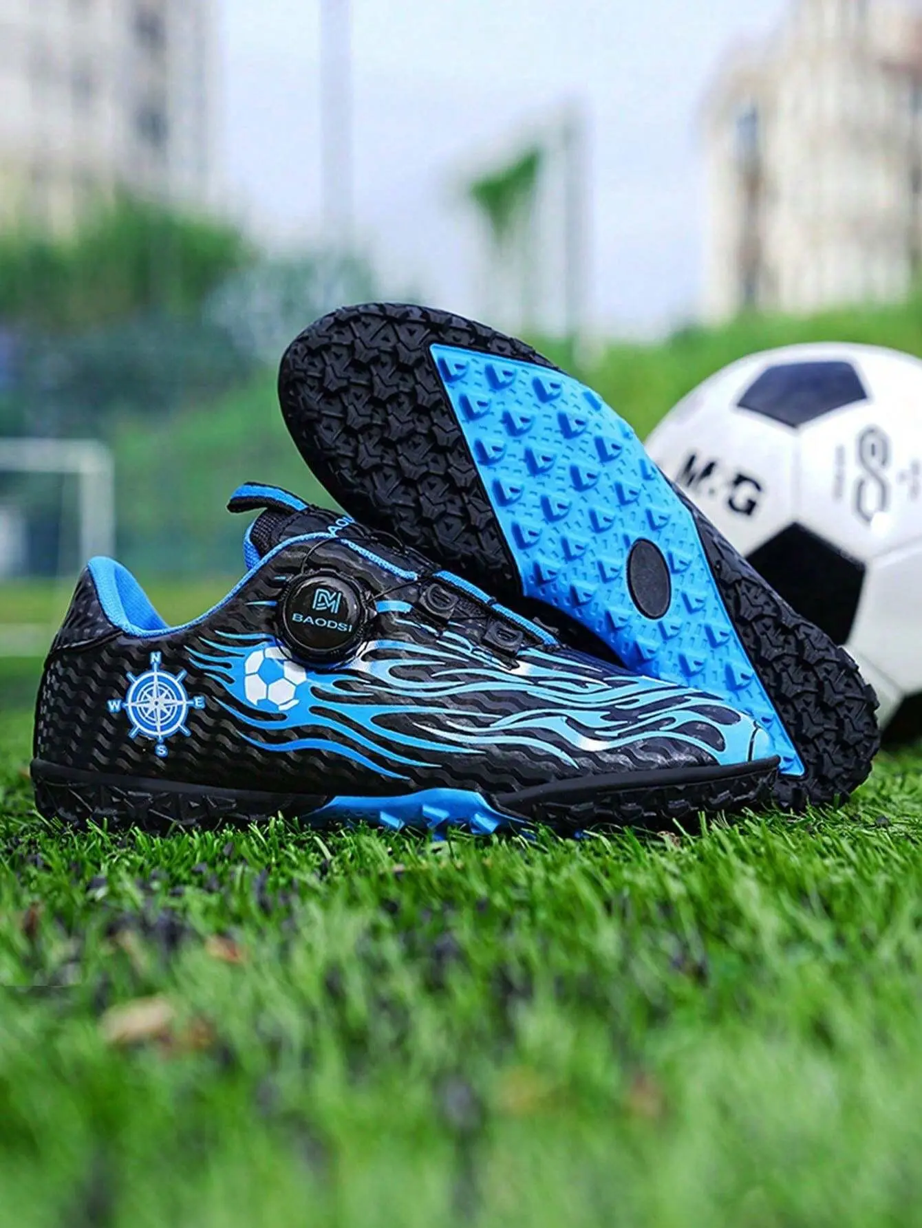 Terrex Kids Football Shoes with Short Spikes & Rotary Button, All-Season Rubber Outsole for Daily Training & Soccer Game,cleats soccer shoes soccer  boots non-slip breathable lace