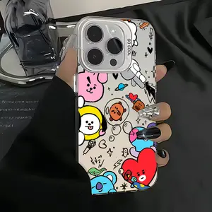 Cute Cartoon B-BT21S Phone Case Suitable for iPhone 17 16e 16 15 14 13 12 11 Mini Pro Max Air X XR XSMAX 8 7 Plus Protective Anti Fall Matte Back Cover Protector Casing Cellphone