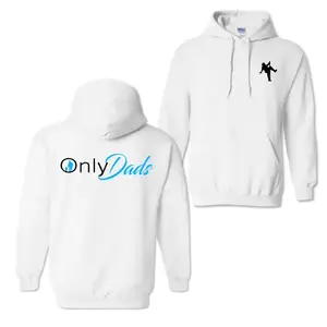 OnlyDads Hoodie or T-Shirt, Double Sided Graphic Printed Cotton Hoodie, Fathers Day Gift, Dad's Gift, Menswear Tops, Made in USA.LKD