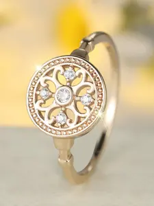 Geometric  Rings for Women & Girls Zirconia Inlay Simple Unique Design Elegant Engagement Ring Daily Wear Jewelry Accessory for All Seasons