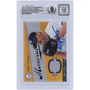 Roger Clemens New York Yankees Autographed 2007 Upper Deck Sweet Spot Baseball Sweet Swatch Memorabilia Jersey Relic #SW-RO Beckett Fanatics Witnessed Authenticated 10 Card - Fanatics Authentic Certified