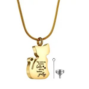 OIDEA Dainty Gold-Plated Stainless Steel Openable Personalized Memorial Pendant Necklace - Sentimental Necklaces, Daily Wear Cat Pet Cremation Keepsake Jewelry with Gold Chain, Gift for Pet Lovers, Daily Wear Necklace summerwins,summerwins
