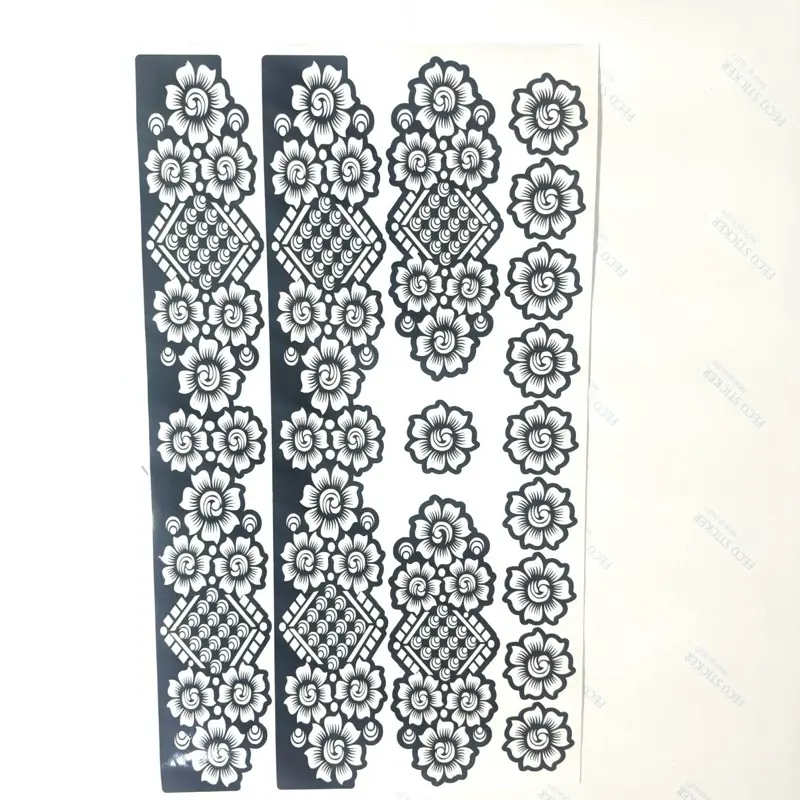 Henna Tattoo Stencils for Glitter Body Art, Backhand Focused Templates with Unique Finger Patterns for Precision, Creates Sparkle Effect - Single Sheet for All, Single Item, Stencil Sheet