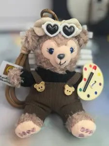 Plush Bear Decoration Hanging Piece, Soft Fluffy Surface with Colorful Detail, Backpack Accessory, Keychain Charm, Portable Small Item, Cute Soft Keychains