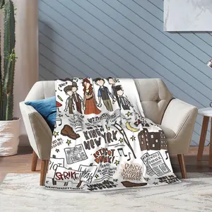 Newsies Broadway Musical All Quotes Collage Flannel Blanket Theater Kid Seize The Day Cozy Throw for Broadway Stans Butter Soft No Shed Premium Flannel Comfort Durable Fade Resistant Musical Print