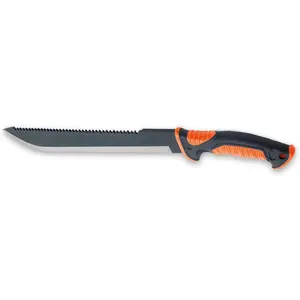 With Saw - Machette for Camping, Hunting,, Chopping, Sawing, - Black