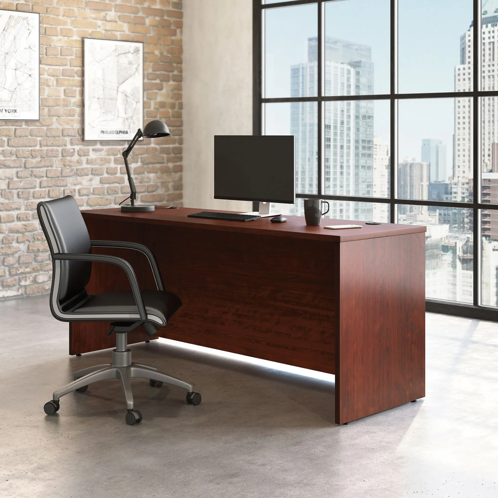 Sauder Affirm Home Office Desk - 72in x 24in Sturdy Computer Desk with Melamine Top, Cord Management System, Durable Construction for Home or Professional Use, Home Office Desks