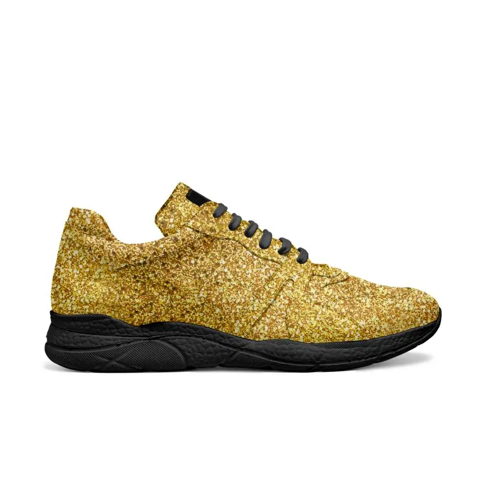 Golden King Classic Runner: Glitter Gold Sneakers