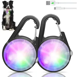 PetSafe Dog Collar Light 4 Modes LED Night Walking Lights Rechargeable IP68 Waterproof Clip-on Accessories for Dogs 2 Pack Black Bright Visibility
