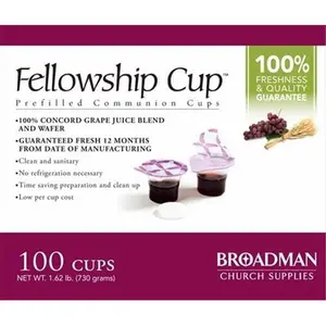 B & H Publishing Group 63429 Commun Fellowship Cup Prefilled Juice Wafer Box Of 100