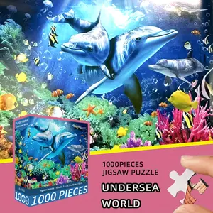 1000pcs Whale Ocean Jigsaw Puzzle - Extra Large 70x50cm (27.5x19.7in) Dolphin & Coral Reef Marine Life Puzzle, Animal Shape Puzzle, Advanced Level, Underwater Wall Art Decor, Perfect Birthday or Christmas Gift Idea