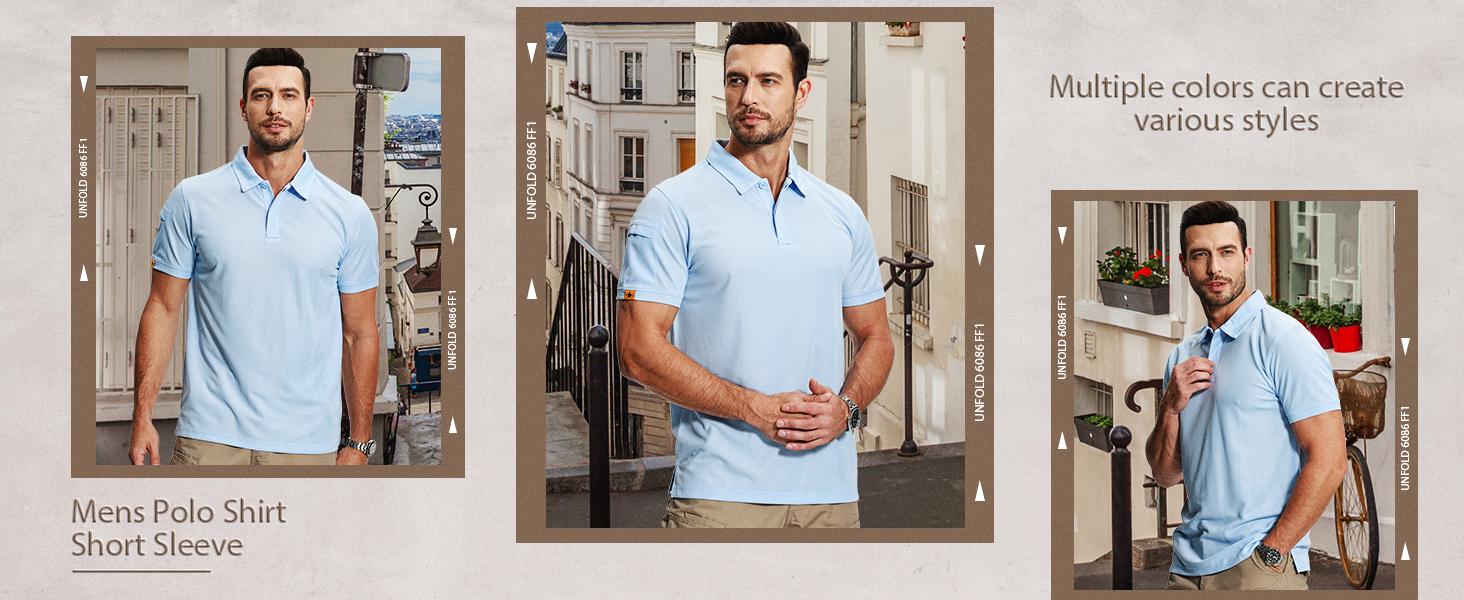 ZITY Mens Polo Shirt Short Sleeve Sports Tactical T-Shirt Athletic Golf Polos Daily Casual Stylish Collared Shirts for Men Top Wetsuit Menswear