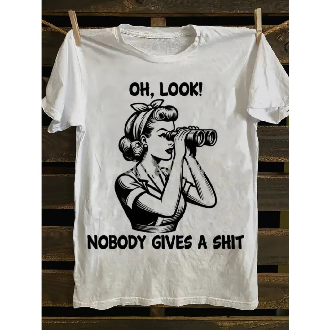 Women's Fitted Cotton Graphic T-Shirt - Short-Sleeve Crewneck, Funny Sarcastic Vintage Pinup Look, Casual Summer Streetwear Top, Everyday Outfit Gift, Shortsleeve, Tshirt