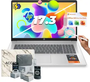 HP 17.3-inch Flagship Touchscreen Laptop - Win 11 Pro,Office 365 Web Version, AI-Powered Copilot, AMD R5-7530U, 17.3" HD+ BrightView Display, Wi-Fi 6, 8GB RAM, 512GB SSD