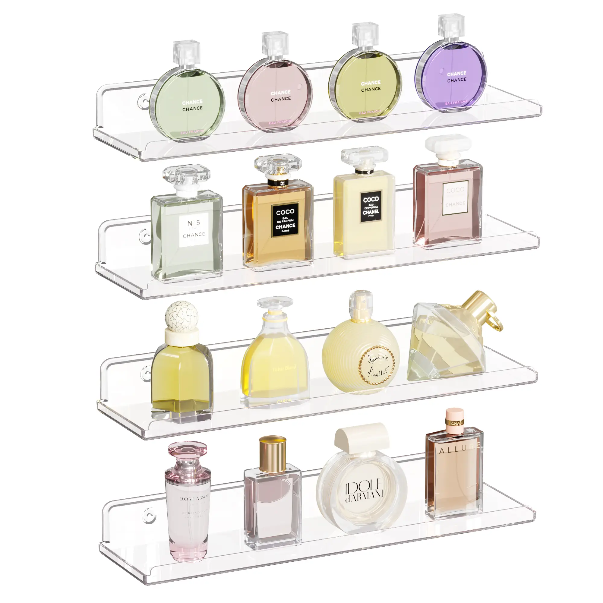 Lifewit Floating Shelves for Wall, Acrylic Shelf, Room Decor Bookcase/Vinyl Record/Photo/Picture in Bedroom, Living Room, Bathroom, Kitchen Storage