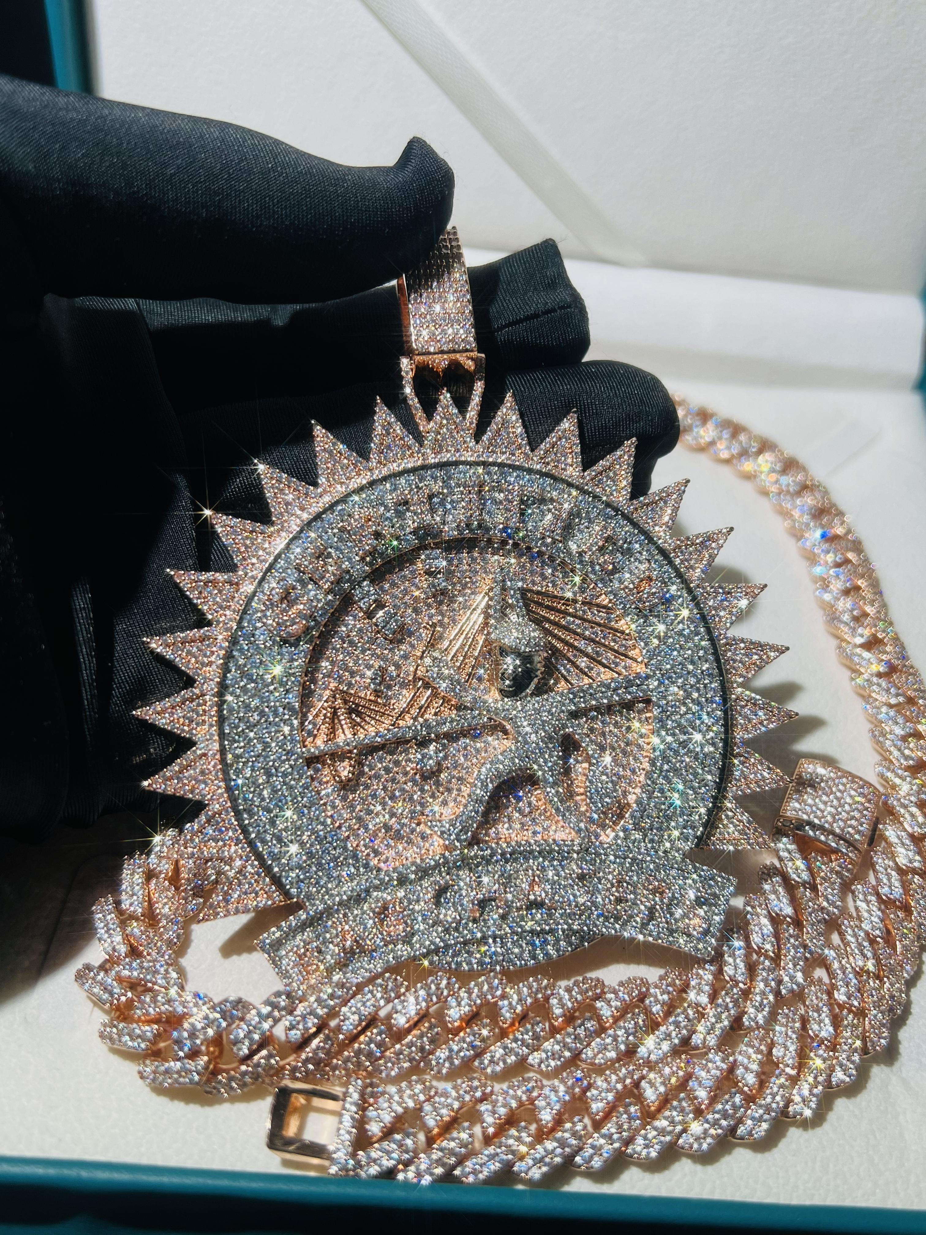 Custom Iced Pendant Silicon Diamond Gear High Luxury VVS Silicon Pendant Hip-Hop Jewelry Initial Logo Pendant Valentine's Day Easter Gift