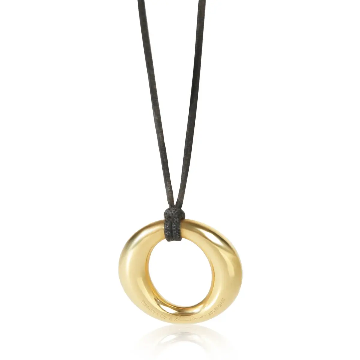 Pre-owned NY157677 Tiffany And Co Yellow Gold Elsa Peretti Sevillana Pendant