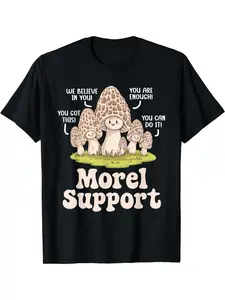 Fun mushroom collection Fungi hunting T-shirt casual regular version micro-elastic fabric printing pattern suitable for adults all seasons local warehouse delivery men's T-shirt men's T-shirt Christian theme shirt rock T-shirt men's clothing clearance sal