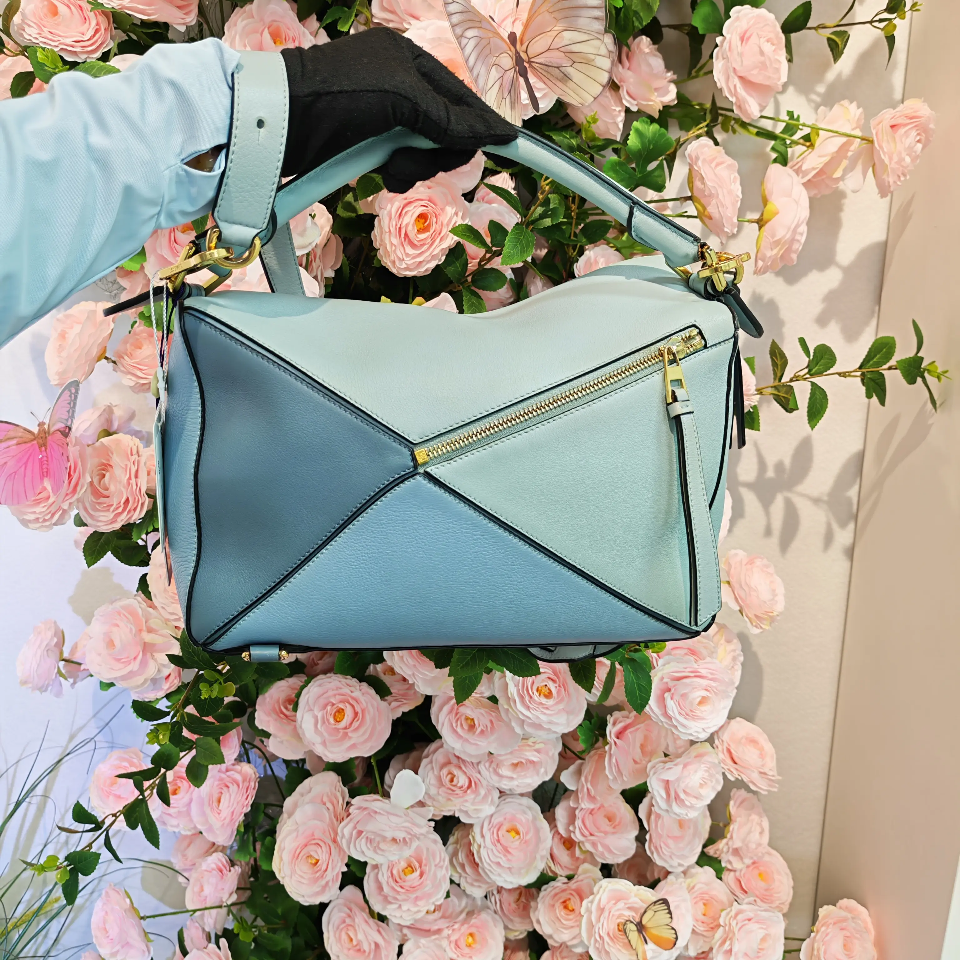 Pre-owned Loewe Medium Colorblock Blue Puzzle Bag（SZ 18719