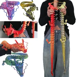 1pc large 3D printed dragon shaped statue, decorative sculptures, animal ornament, art color collectible, home office desktop, car decoration