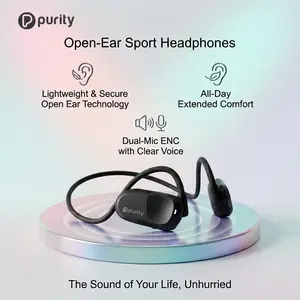 Purity Air Open Ear Earbuds – TikTok Viral Wireless Bluetooth Headphones with Dual Mic Noise Cancelling, True Air Conduction for Sports & Daily Use, Sweat Resistant Long Wearing Comfort