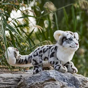 Realistic Snow Leopard Plush Toy, 29.97 cm, Lifelike Wild Animal Figure, Soft Fabric, Perfect Gift for Children And Collectors