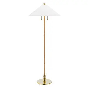 Flare Floor Lamp with Aged Brass Finish and Sleek Stacked Orb Design - Sophisticated Lighting Solution
