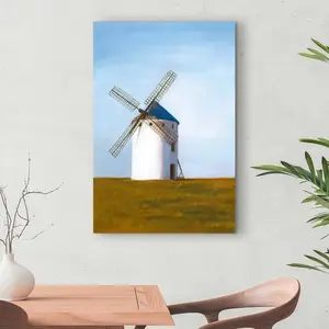 Begin Home Decor C1RC2436M1EMUJ 24 x 36 in. Big Windmill - Rustic Canvas Landscape for Home Decor