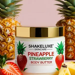ShakeLuxe Skincare Pineapple Strawberry Body Butter 227g - Luxurious Hydrating Formula for Soft Supple Skin & Timeless Fragrance with Shea & Mango Butters