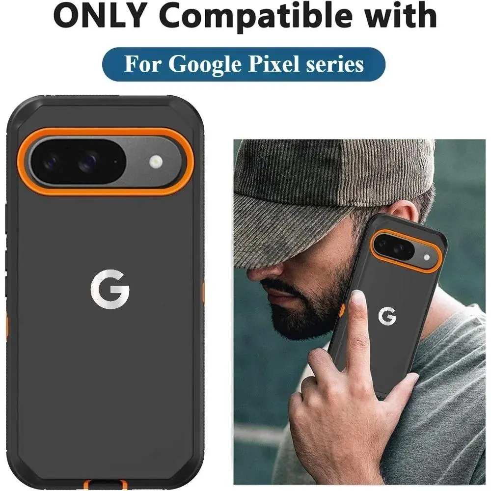 3IN1 Military Grade Mechanical Case For Google Pixel 11 10 9 Pro XL 9 8 Pro 10A 9A Heavy Duty Full-Pack Enhanced Anti-Drop Cover